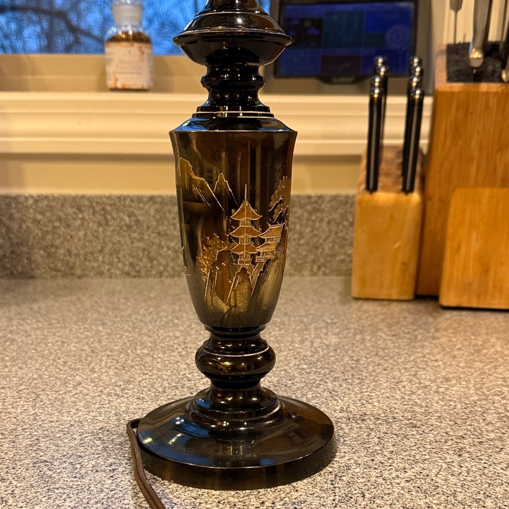 Vintage 1950s Brass Pagoda Lamp